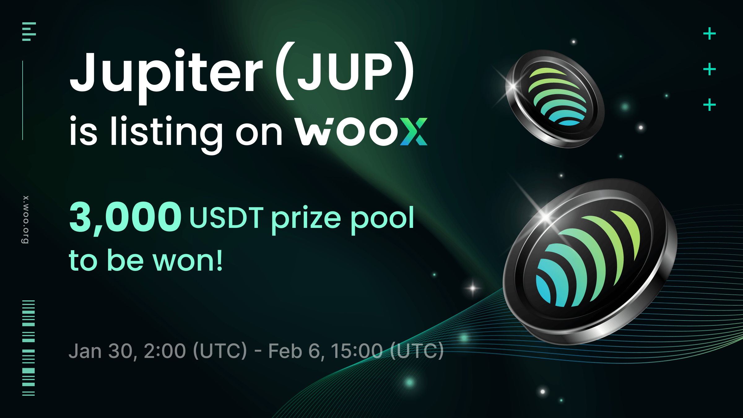 Jupiter (JUP) listing: Trade and share a 3,000 USDT prize pool!
